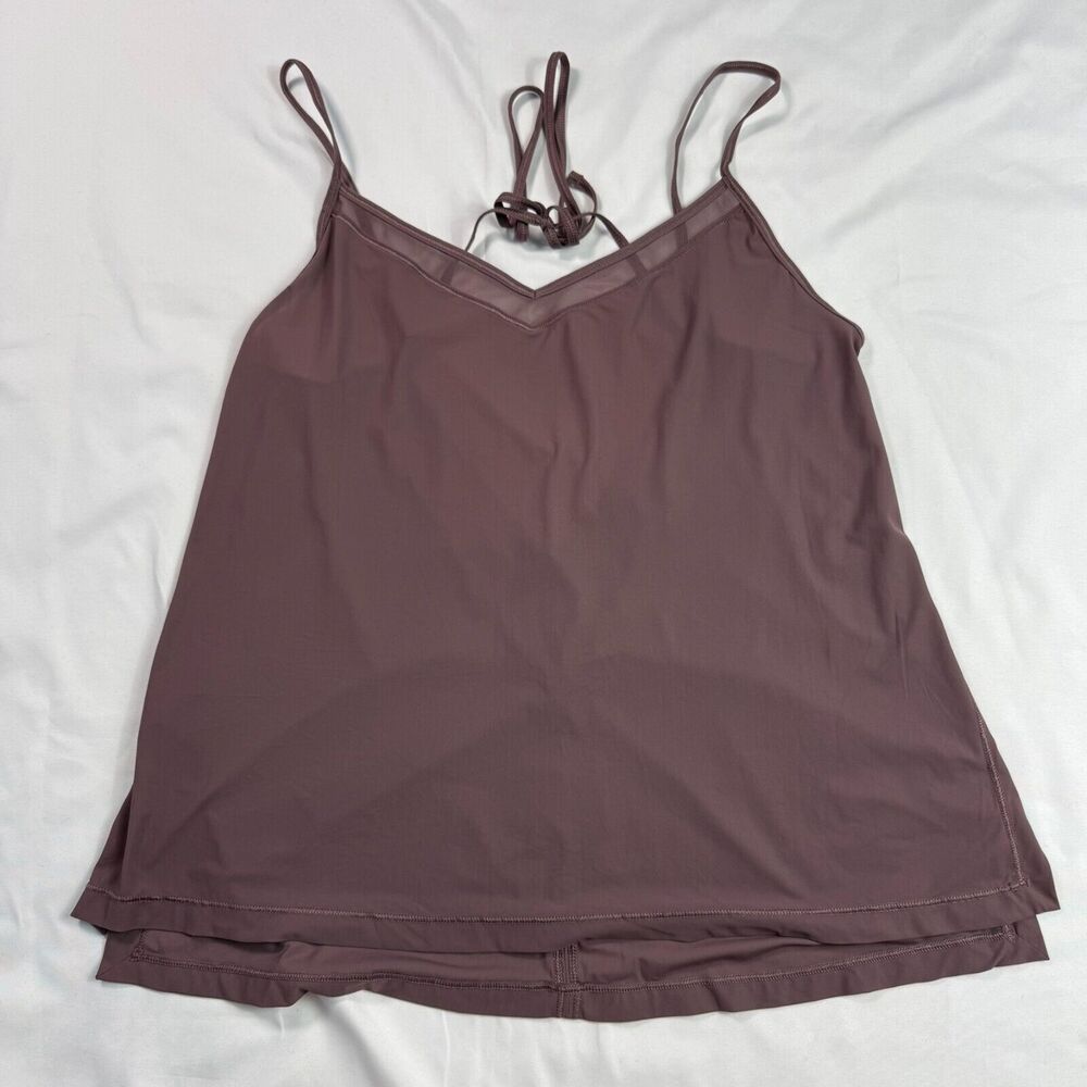 Lululemon Final Count Tank Top Womens 6 Small Tie Back Mauve Workout Athletic